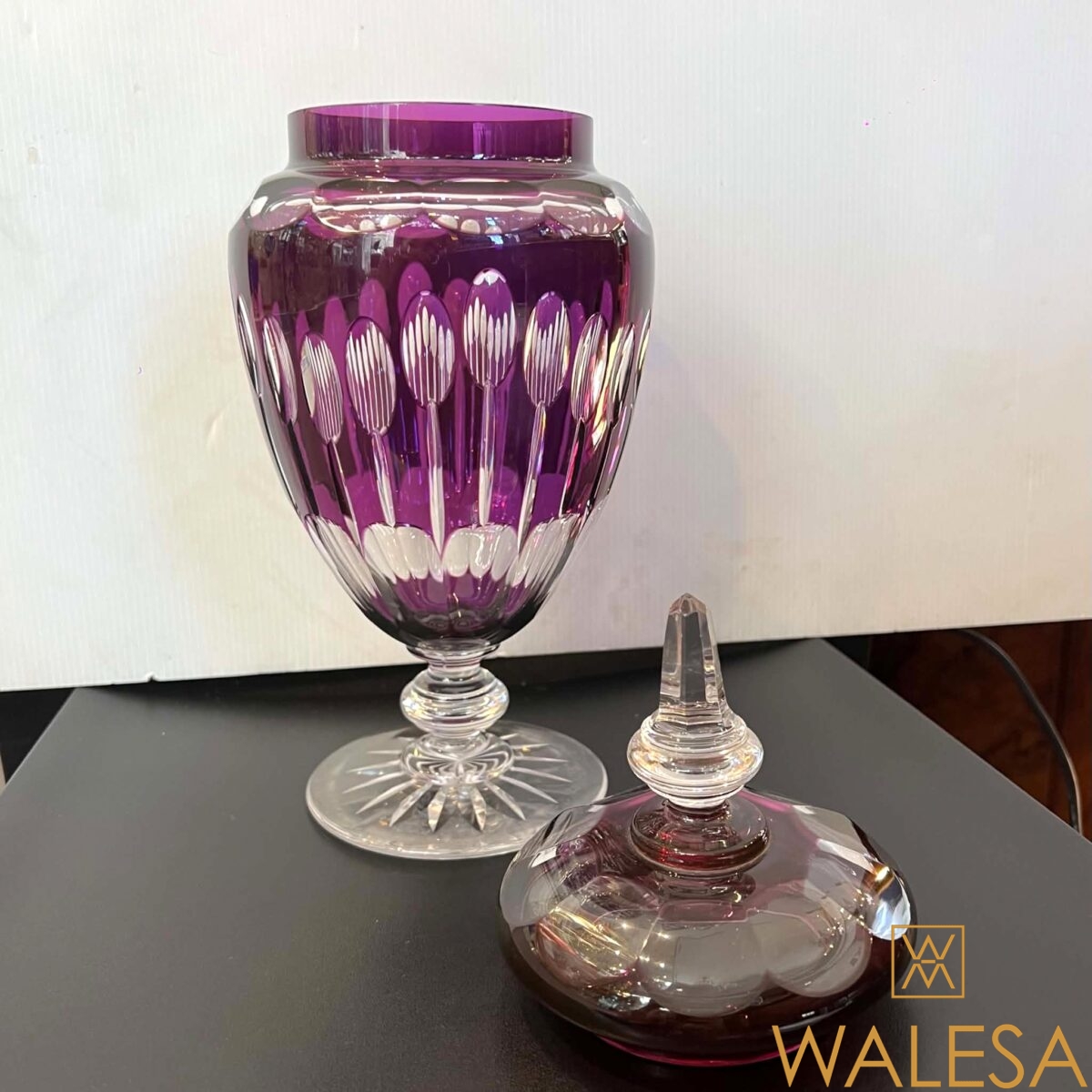 Cristal Val Saint Lambert - drageoir - grand vase couvert – Image 4