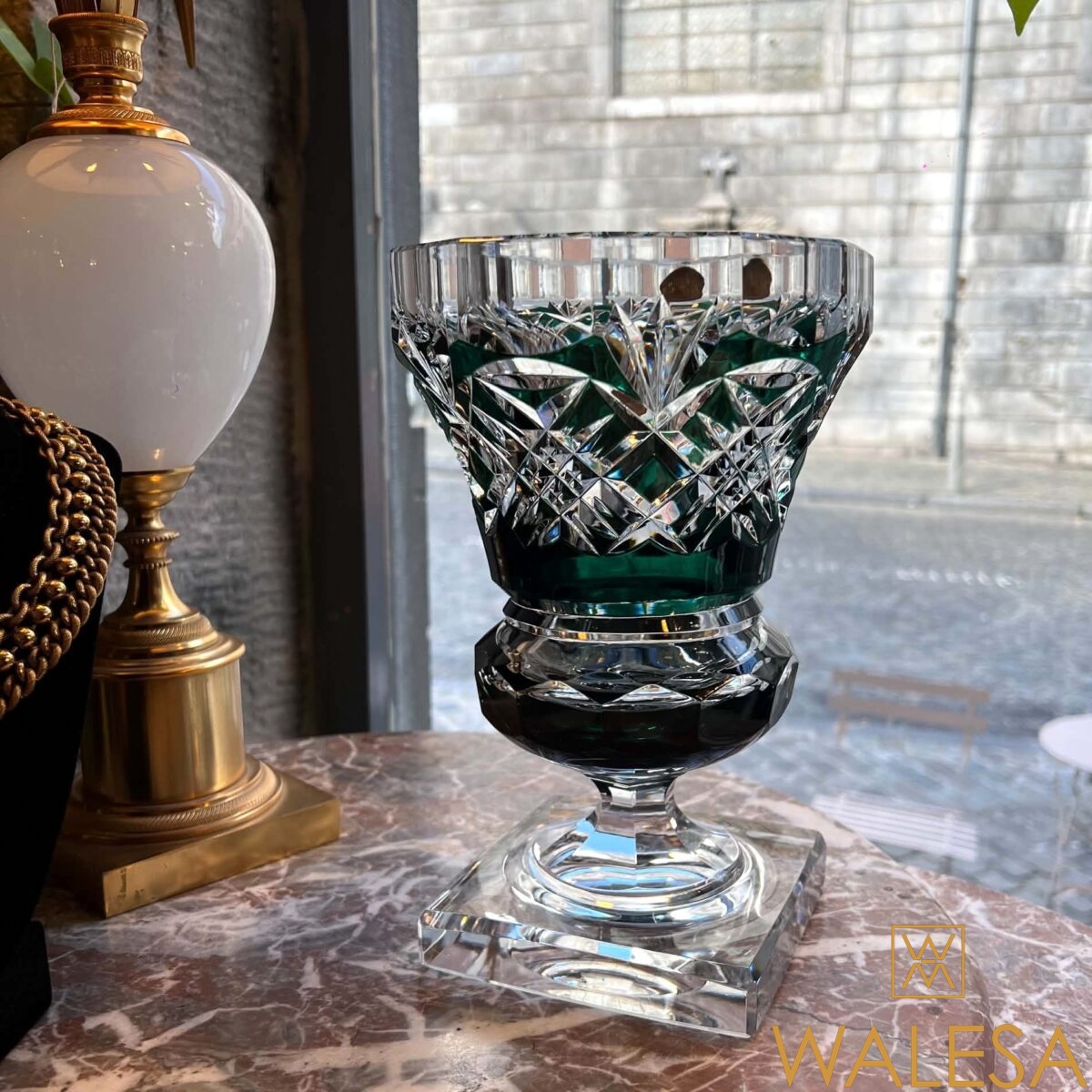 Cristal Val Saint Lambert - vase sur piédouche modèle « Thessalie » – Image 2