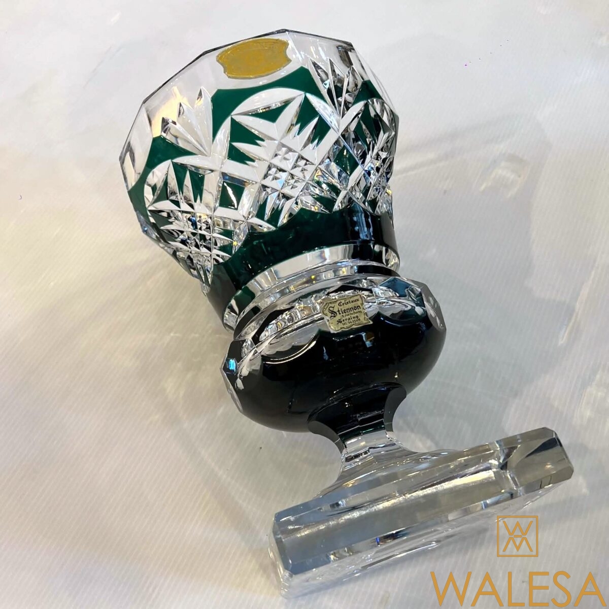 Cristal Val Saint Lambert - vase sur piédouche modèle « Thessalie » – Image 4