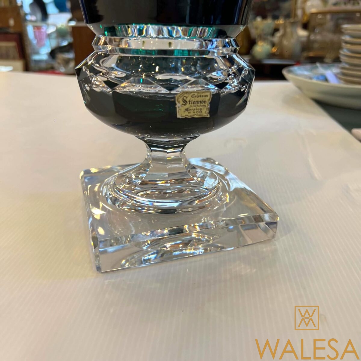 Cristal Val Saint Lambert - vase sur piédouche modèle « Thessalie » – Image 8