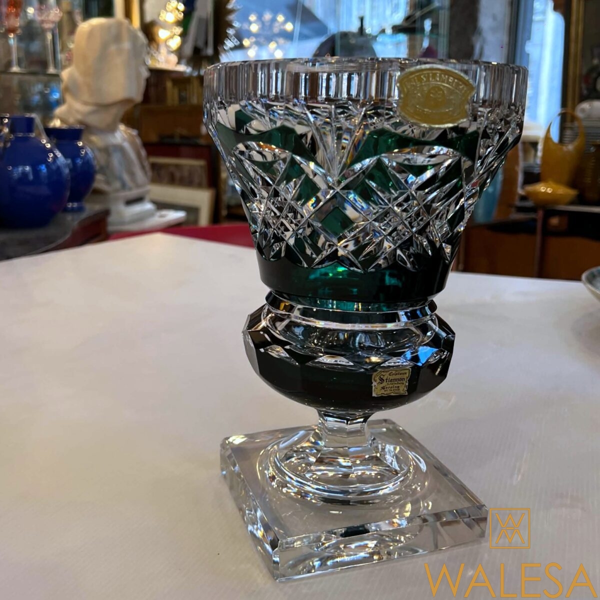 Cristal Val Saint Lambert - vase sur piédouche modèle « Thessalie » – Image 3