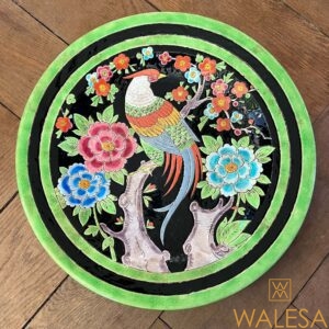 KERAMIS grand plat Art Deco à décor d’émaux cloisonnés